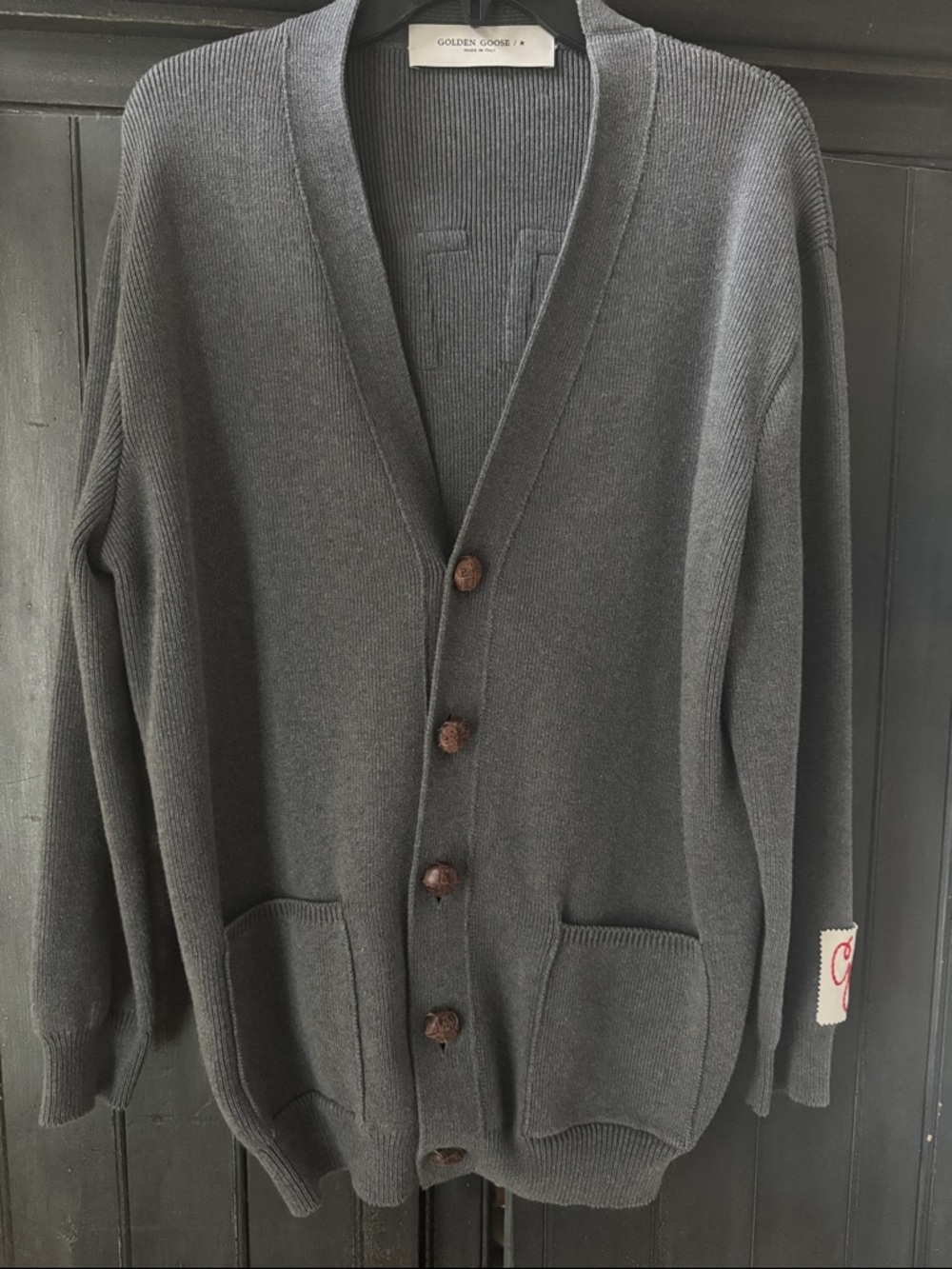 Golden Goose Gray Golden Knit Logo Cardigan - Picture 2 of 11
